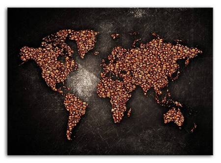 Coffee - Kawowa mapa świata - 50x70 cm - G93806