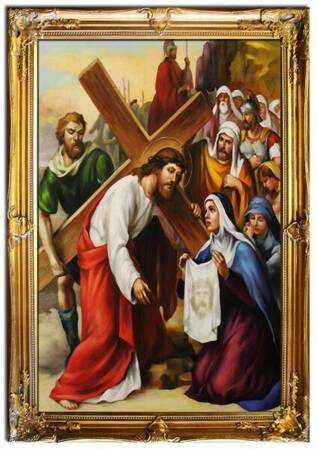 Droga krzyżowa - Święta Weronika ociera twarz Jezusowi - 75x105 cm - G01622