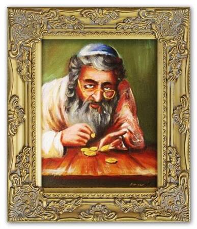Żyd na szczęście - Kupieckie monety - 27x32 cm - G01502