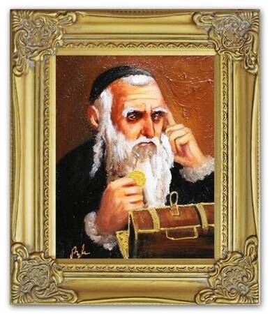 Żyd na szczęście - Żyd z monetą - 27x32 cm - G05500