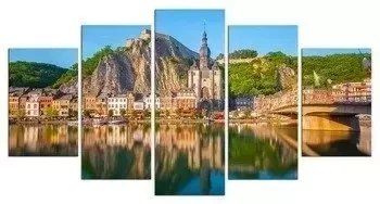 Krajobrazy - Miasteczko nad wodą - 45x70 cm x2, 45x100 cm x2, 45x120 cm - G94844