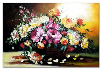 Obraz olejny - Bukiety mieszane - 80x120 cm - G119107