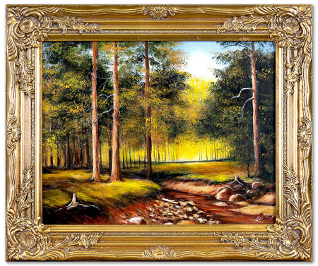 Pejzaż tradycyjny - Droga w lesie - 63x83 cm - G01205