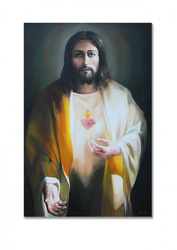 Obraz olejny - Religijne - Serce Jezusa - 60x90 cm - G117261