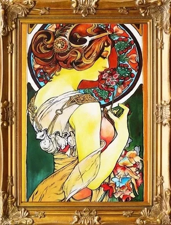 Obraz olejny - Alfons Mucha - Pierwiosnek - 64x84 cm - G02781