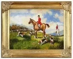 Polowanie - Myśliwi i psy - 84x64 cm - G02289