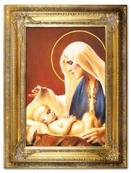 Obraz olejny - Religijne - Maryja piastująca Dzieciątko Jezus - 90x120 cm - G115450