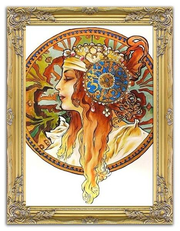 Obraz olejny - Alfons Mucha - Blondynka - 64x84 cm - G02784