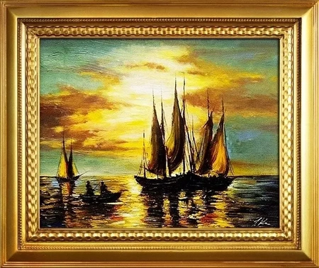 Marynistyka - Karawela o zmierzchu - 53x64 cm - G02428