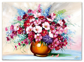 Obraz olejny - Bukiety mieszane - 50x70 cm - G118625