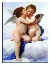 William Adolphe Bouguereau - Pierwszy pocałunek - 50x70 cm - G92689