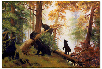Obraz olejny - Pejzaże - Iwan Iwanowicz Szyszkin - Poranek w sosnowym lesie - 60x90 cm - G118723
