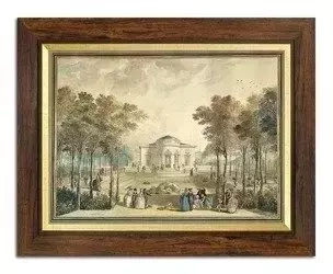 Jean Démosthène Dugourc - Ogród w Bagatelle - 40x50 cm - G99652,