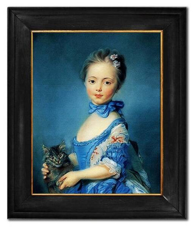 Jean Baptiste Perronneau - Dziewczynka z kotkiem - 58x68 cm - G94456