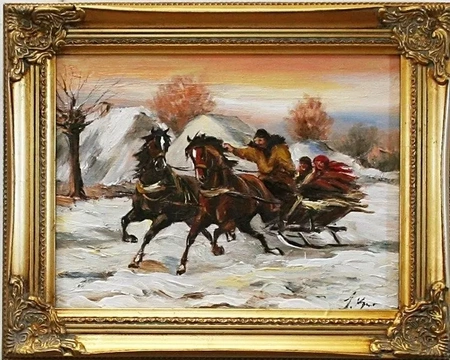 Polowanie - W zimowym pędzie - 105x75 cm - G02177