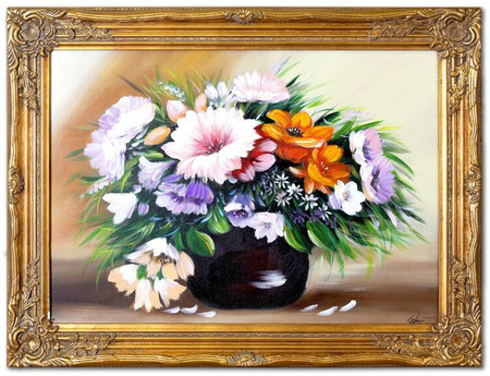 Obraz olejny - Bukiety mieszane - 64x84 cm - G104867