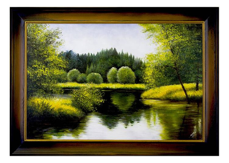 Pejzaż tradycyjny - Zielony staw - 75x105 cm - G06705