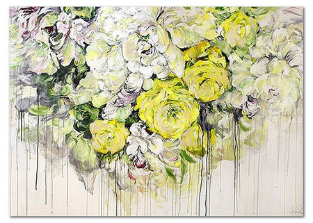 Obraz olejny - Kwiaty nowoczesne - 110x150 cm - G108264