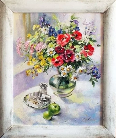Bukiety mieszane - Na okrągłym stole - 53x64 cm - G15809
