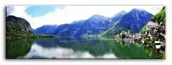 Krajobrazy - Miasteczko nad brzegiem - 150x50 cm - G93054