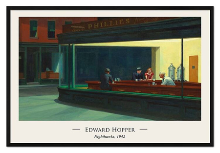Obraz drukowany - Wielcy mistrzowie - Edward Hopper - Nocne marki - 63x93 cm - G114454
