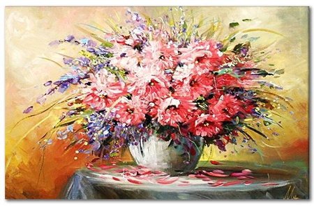 Obraz olejny - Bukiety mieszane - 60x90 cm - G119312