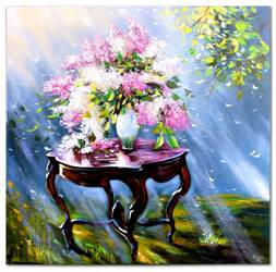 Obraz olejny - Bukiety mieszane - 90x90 cm - G111735