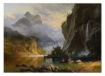 Albert Bierstadt - Dwaj Indianie łowiący włócznią - 60x90 cm - G94464