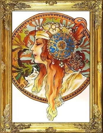 Obraz olejny - Alfons Mucha - Blondynka - 64x84 cm - G02784