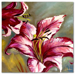 Obraz olejny - Kwiaty nowoczesne - 90x90 cm - G119291