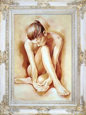 Akty - Zamyślona olej - 78x98 cm - G16659