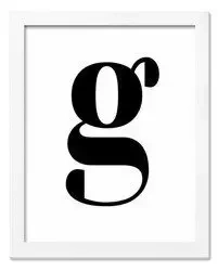 Czarno-białe - Literka gie - 23x28 cm - G98930