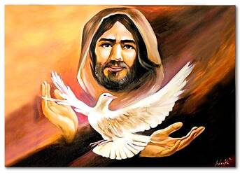 Obraz olejny - Jezus Chrystus - Zbawiciel - 60x90 cm - G119396