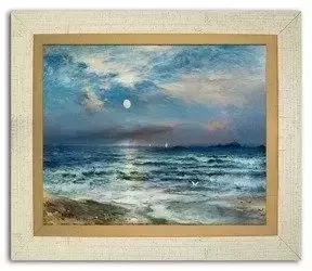 Thomas Moran - Krajobraz nadmorski w świetle księżyca - 24x30 cm - G94962
