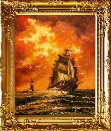 Marynistyka - Niebo w płomieniach - 53x64 cm - G06108