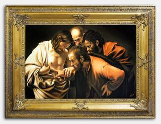 Obraz olejny - Religijne - Caravaggio - Niewierny Tomasz - 90x120 cm - G109827
