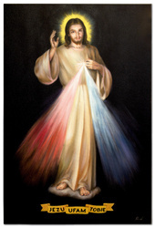 Obraz olejny - Jezus Chrystus - Jezus Miłosierny - 80x120 cm - G119322