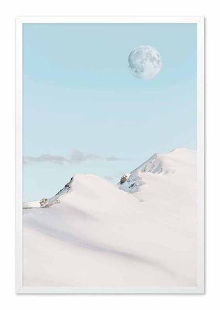 Śnieżne szczyty i księżyc - 63x93 cm - G100532
