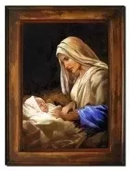 Obraz olejny - Matka Boska  i Dzieciątko - G104232