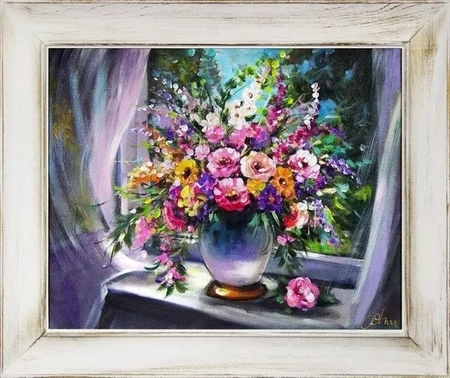 Bukiety mieszane - Kiwaty na parapecie - 61x71 cm - G16094