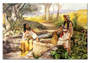 Obraz olejny - Religijne - Henryk Siemiradzki - Jezus Chrystus i Samarytanka - 60x90 cm - G117482