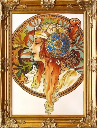 Obraz olejny - Alfons Mucha - Blondynka - 64x84 cm - G02784