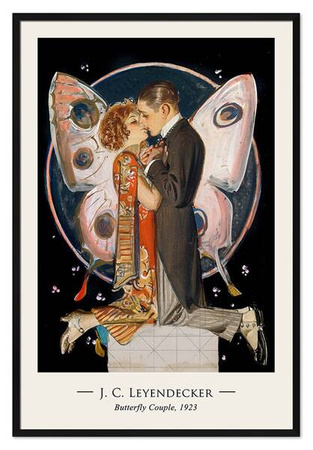 Obraz drukowany - Wielcy mistrzowie - Joseph Christian Leyendecke - Para motyli - 63x93 cm - G114458