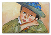 Stanisław Wyspiański - Dziewczynka w niebieskim kapeluszu - 60x90 cm - G00360