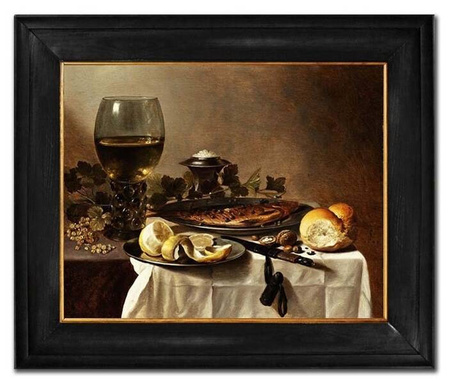 Pieter Claesz - Martwa natura ze śledziem, winem i chlebem - 58x68 cm - G94422