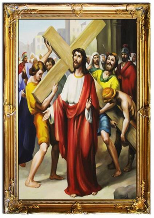 Droga krzyżowa - Jezus bierze krzyż na swoje ramiona - 75x105 cm - G01617