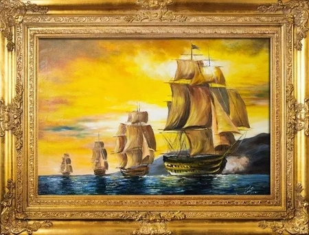 Marynistyka - Karawana żaglowców - 90x120 cm - G16503