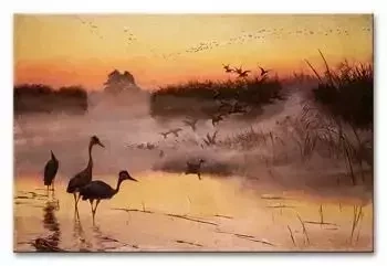Józef Chełmoński - Świt. Królestwo ptaków - 60x90 cm - G94183