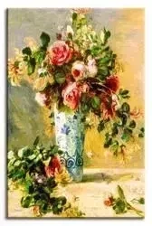 Pierre Auguste Renoir - Róże i jaśmin w wazonie - 60x90 cm - G92704