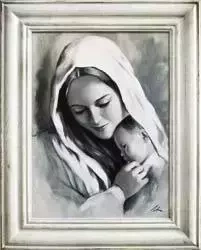 Maryja - Matka Boska z małym Jezusem - 40x50 cm - G01912